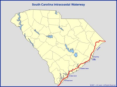 south carolina intercoastal water map